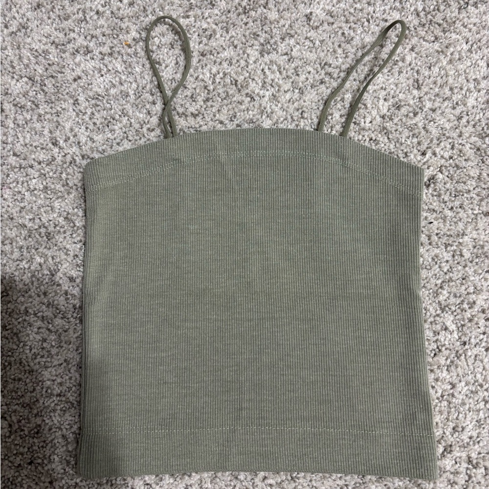 American Eagle Outfitters Green Fitted Crop Top